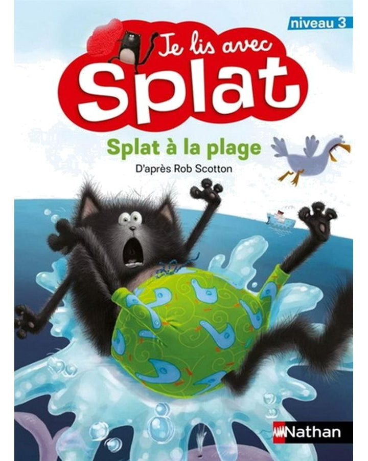 Je lis avec Splat - Splat à la plage (niveau 3) - Livres - Boutique LeoLudo - Nathan