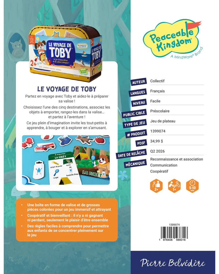 Jeu coopératif Le voyage de Toby -Jeux de société- Boutique LeoLudo-Peaceable Kingdom