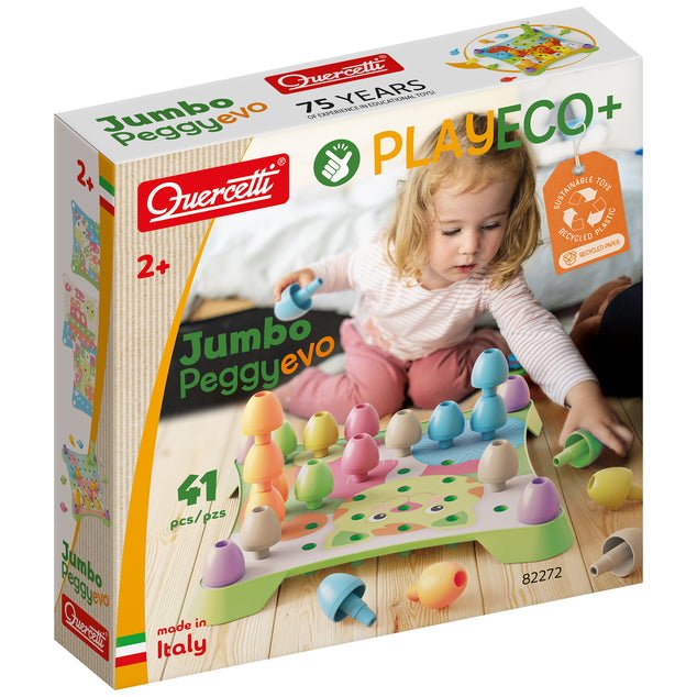 Jeu de construction - Jumbo Peggy Eco+ (41 pcs) - Jeux de construction - Boutique LeoLudo - Quercetti