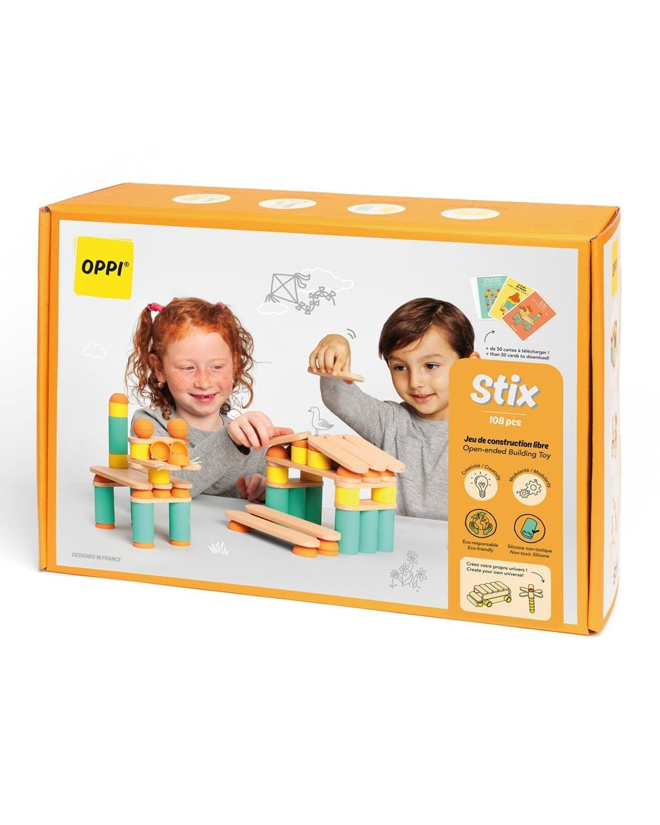 Jeu de construction Stix (108 pcs) - Jeux de construction - Boutique LeoLudo - OPPI