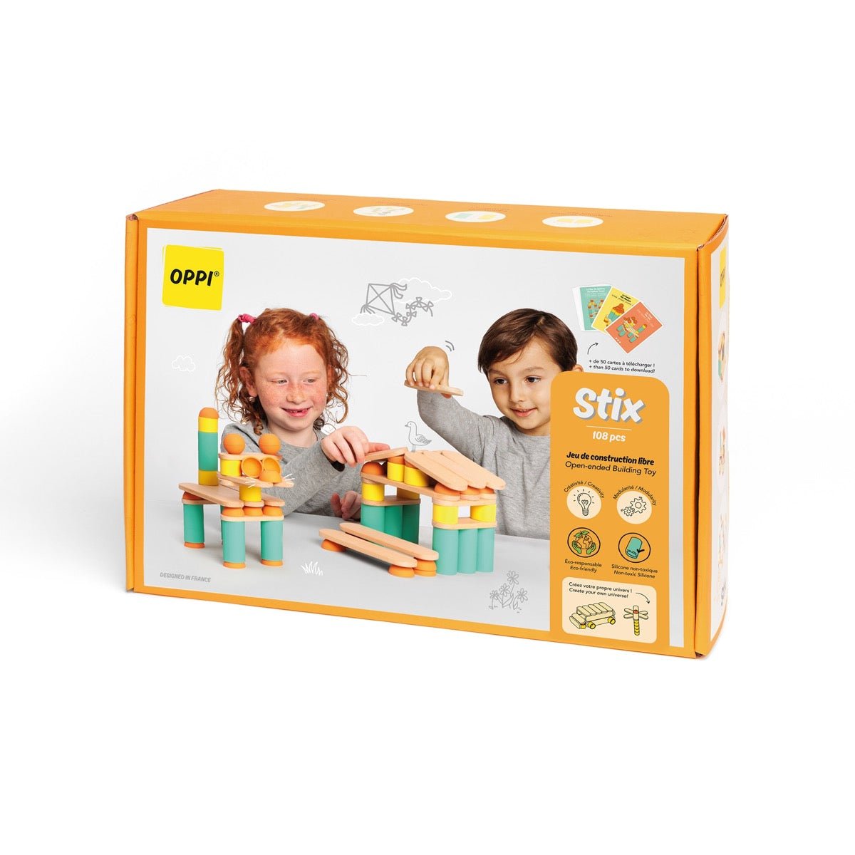 Jeu de construction Stix (108 pcs) - Jeux de construction - Boutique LeoLudo - OPPI