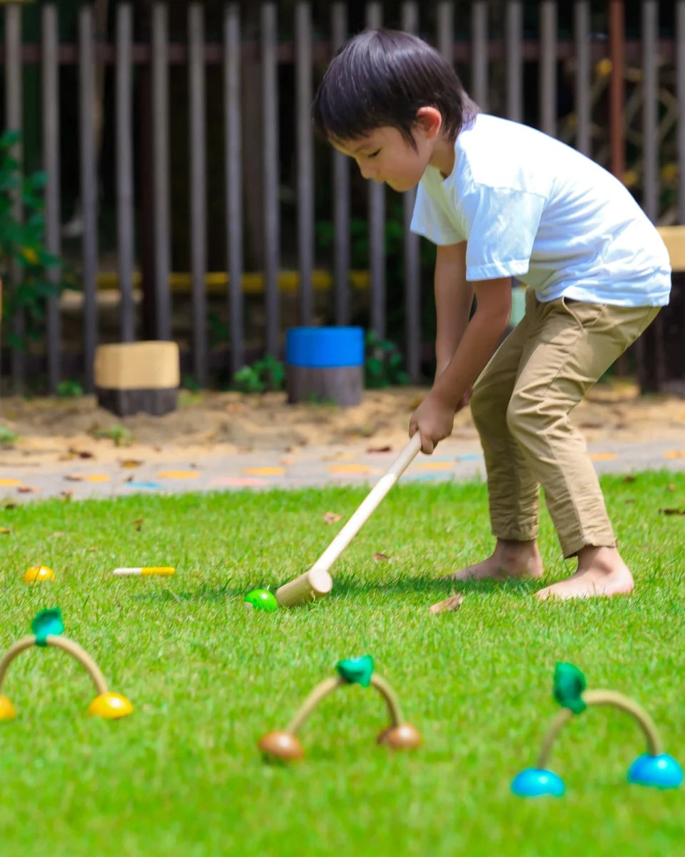 Jeu de croquet en bois - Jeux d'extérieur - Boutique LeoLudo - Plan Toys