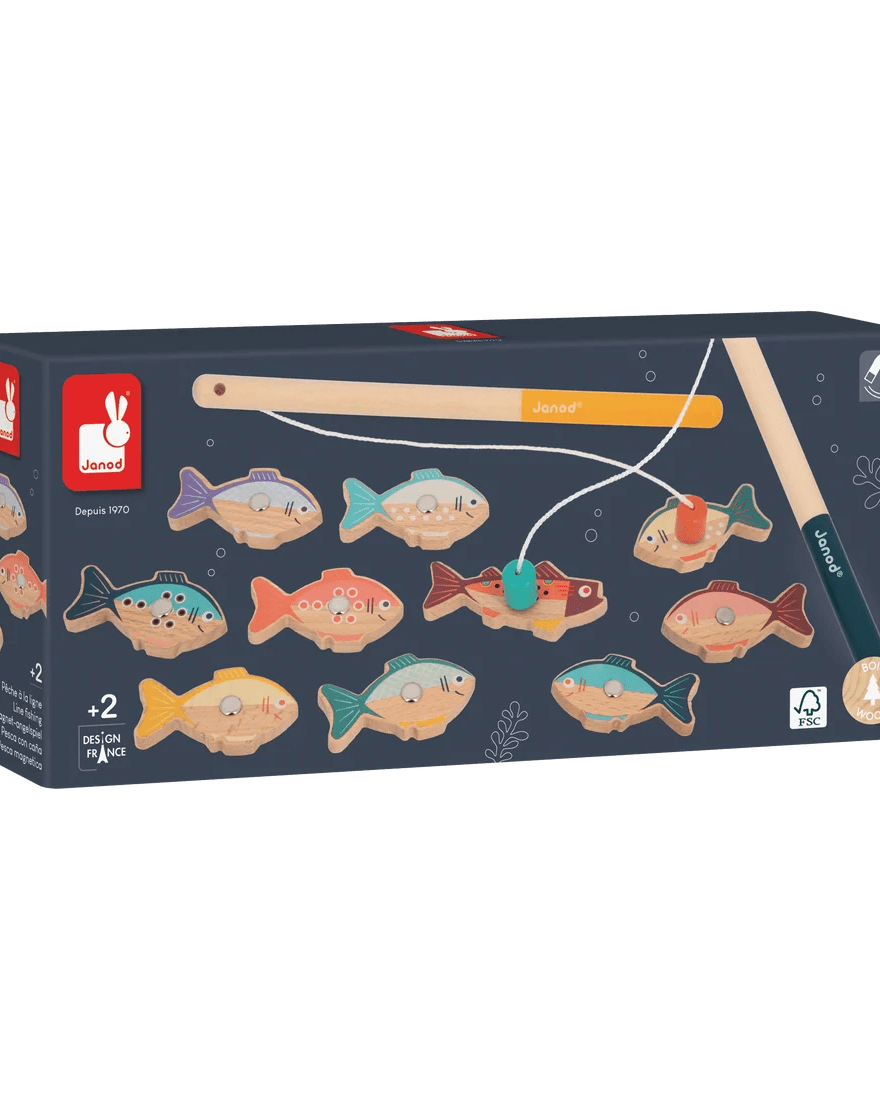 Jeu de pêche magnétique en bois – Janod -Jeux d'adresse- Boutique LeoLudo-Janod