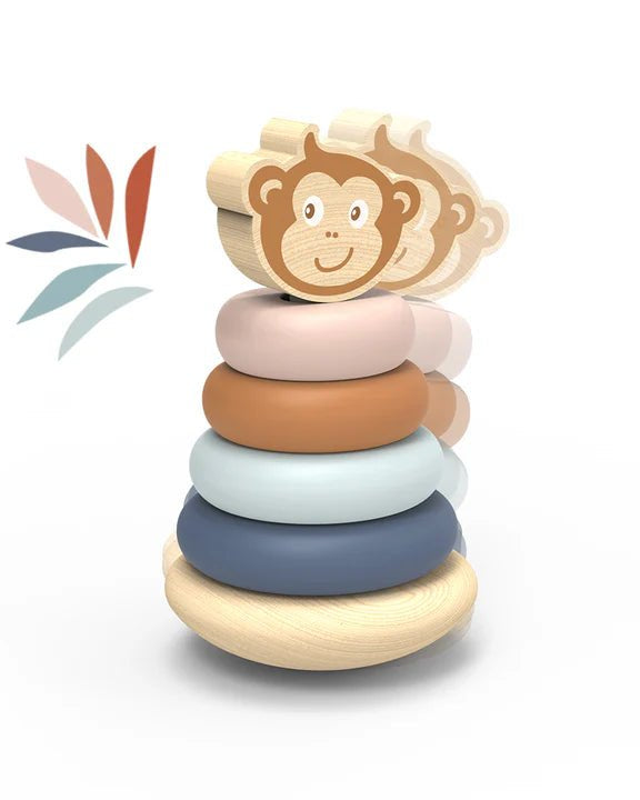 Jeu empilable culbuto en bois –Singe - Jouet en bois - Boutique LeoLudo - Speedy Monkey
