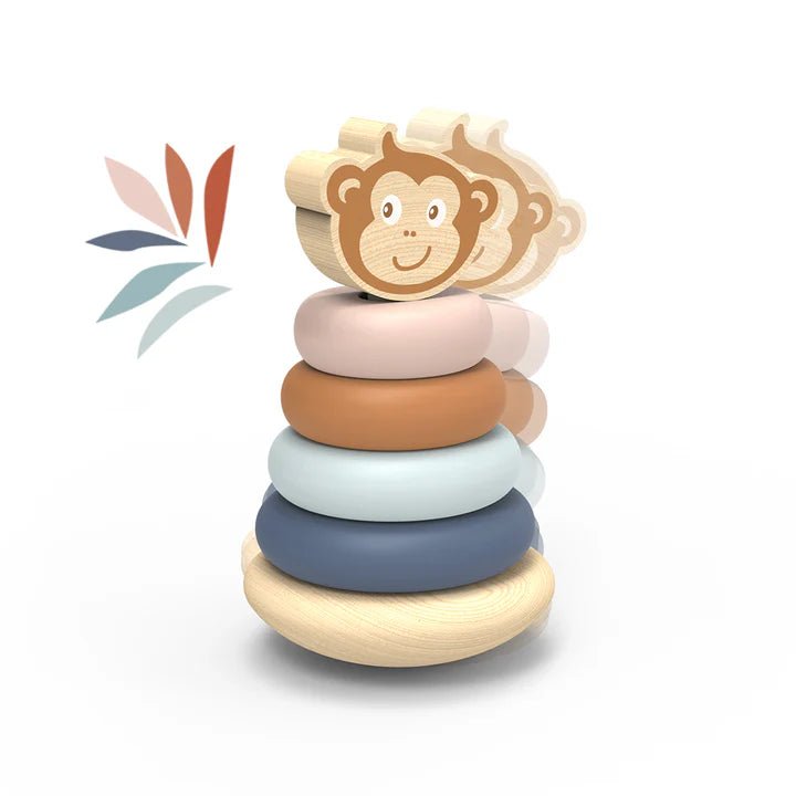 Jeu empilable culbuto en bois –Singe - Jouet en bois - Boutique LeoLudo - Speedy Monkey