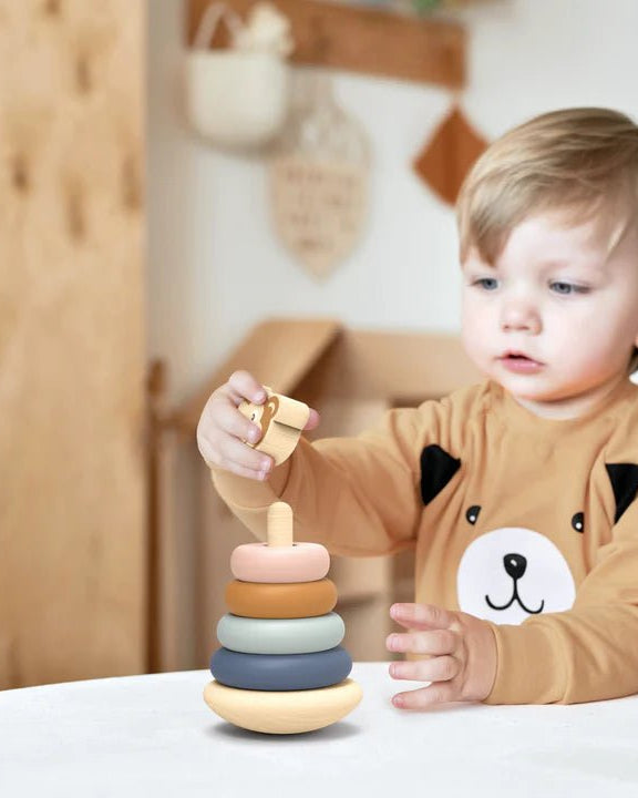 Jeu empilable culbuto en bois –Singe - Jouet en bois - Boutique LeoLudo - Speedy Monkey