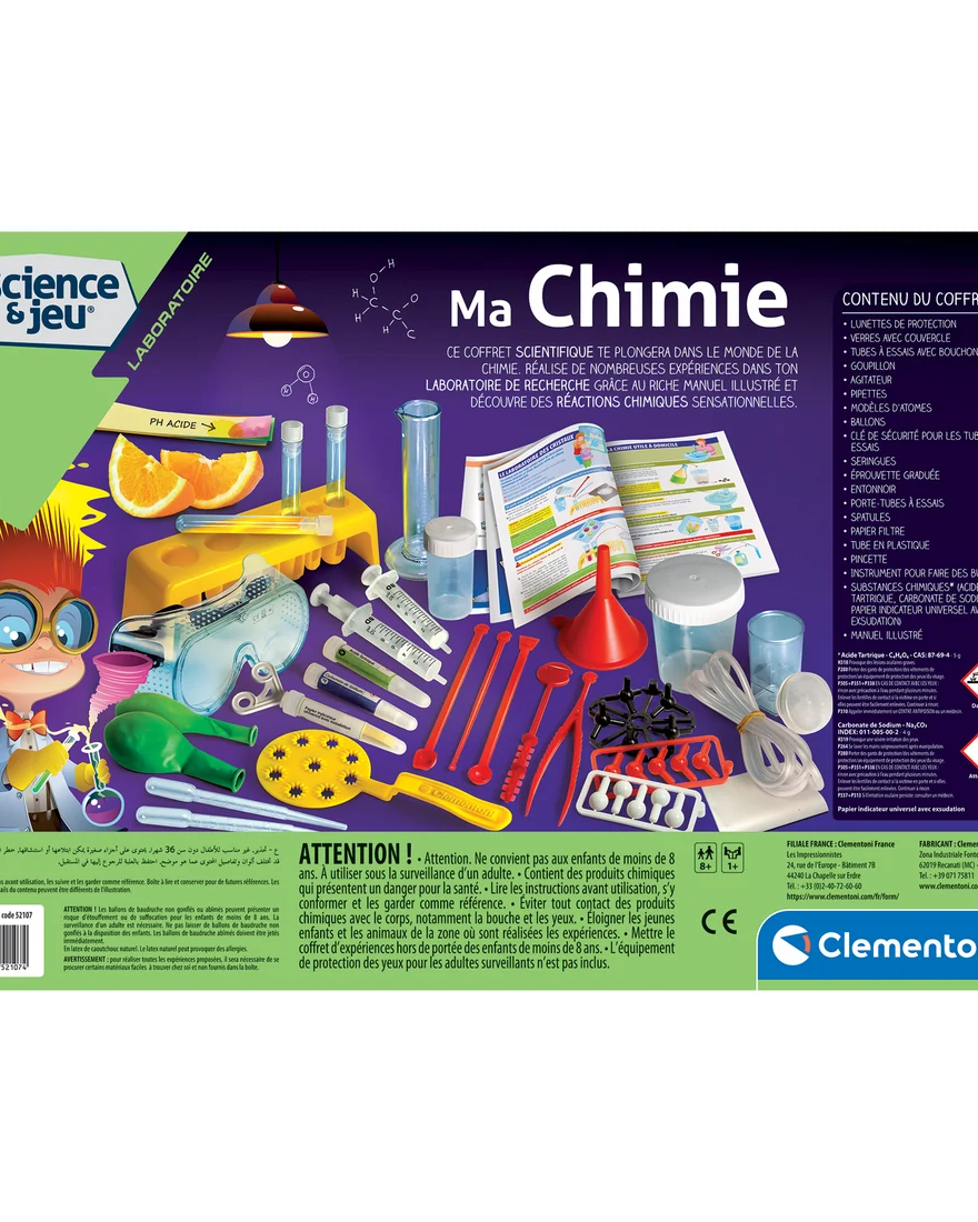 Jeu scientifique - Ma chimie (v. FR) -Jeux scientifiques- Boutique LeoLudo-Clementoni