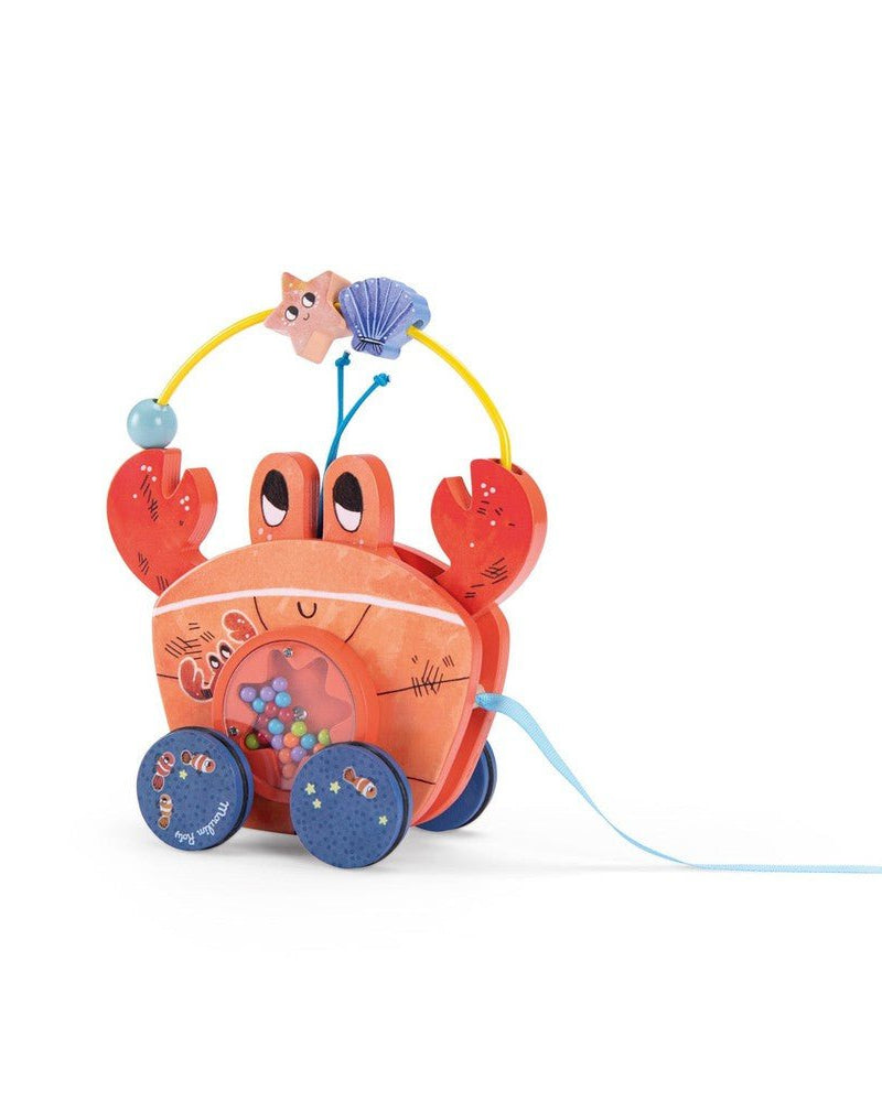 Joli crabe en bois à tirer pour les enfants Jouets à tirer / pousser- Boutique LeoLudo