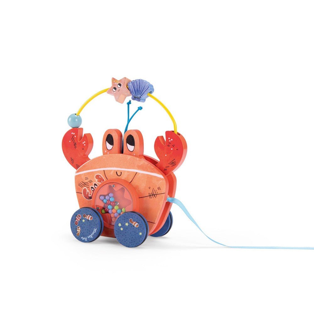 Joli crabe en bois à tirer pour les enfants Jouets à tirer / pousser- Boutique LeoLudo