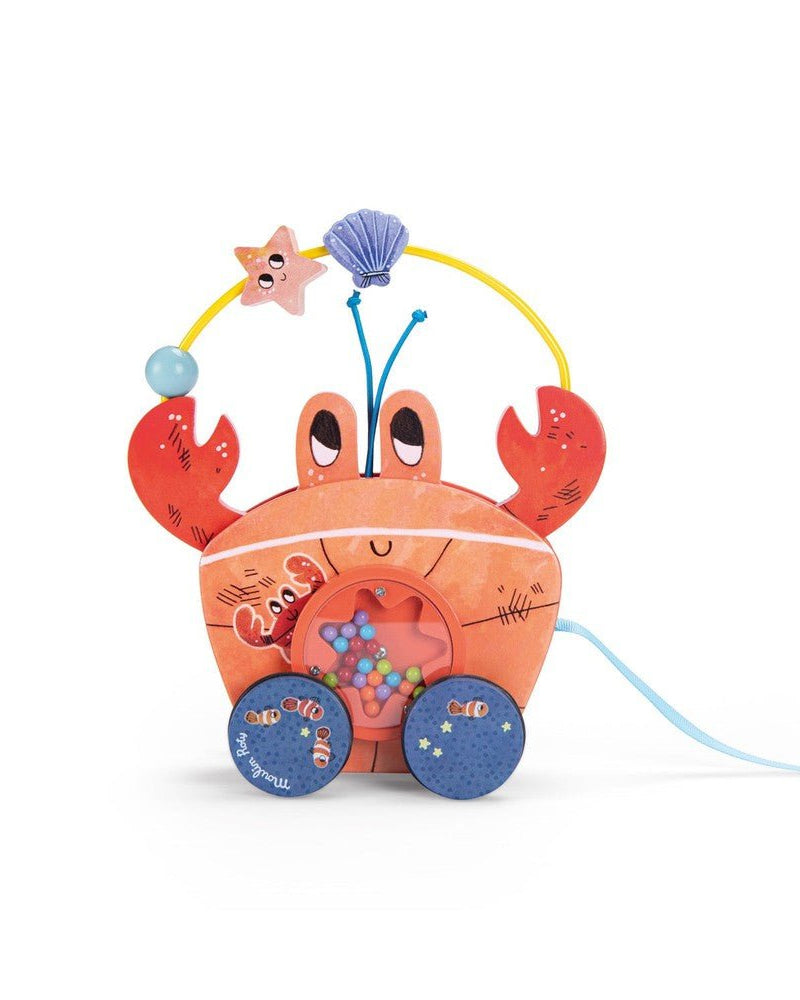 Joli crabe en bois à tirer pour les enfants Jouets à tirer / pousser- Boutique LeoLudo