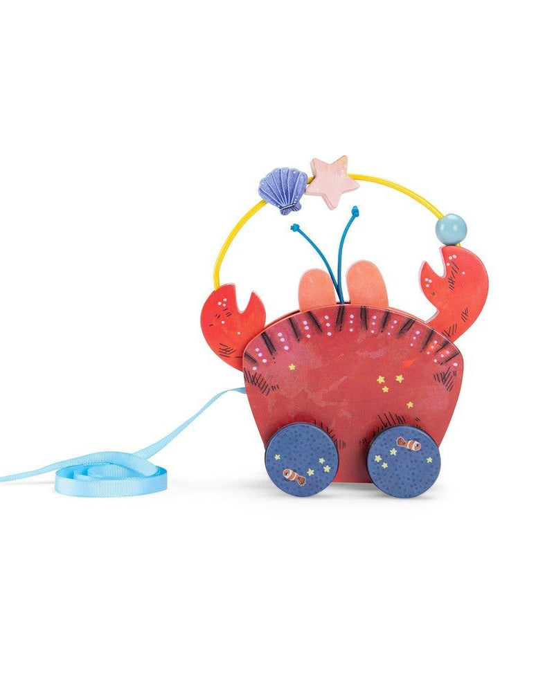 Joli crabe en bois à tirer pour les enfants Jouets à tirer / pousser- Boutique LeoLudo