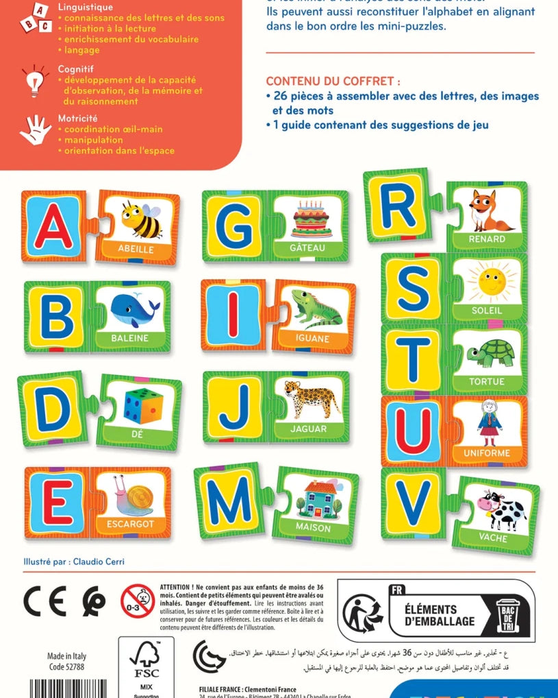 L’Alphabet – Jeu éducatif -Jeux éducatifs- Boutique LeoLudo-Clementoni