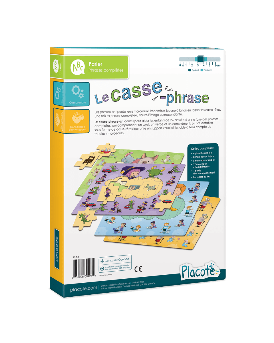 Le casse - phrase - Jeux éducatifs - Boutique LeoLudo - Placote