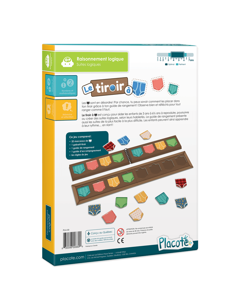 Le tiroir à bobettes - Jeux éducatifs - Boutique LeoLudo - Placote