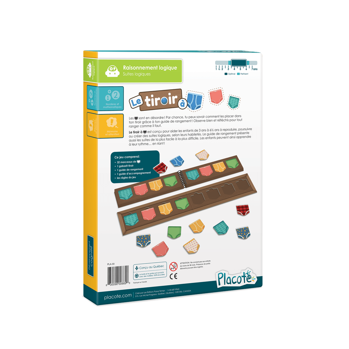 Le tiroir à bobettes - Jeux éducatifs - Boutique LeoLudo - Placote