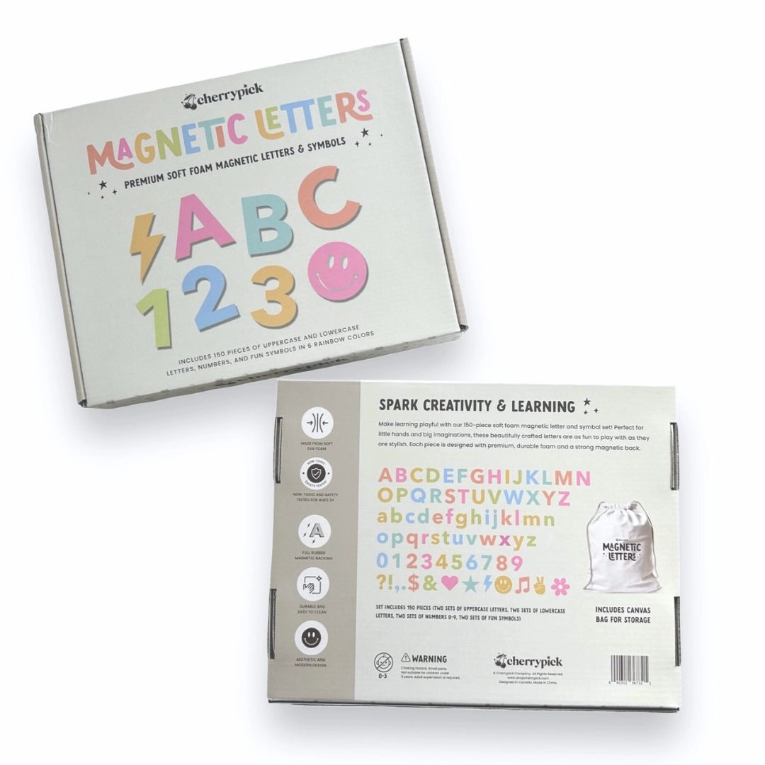 Lettres et symboles magnétiques en mousse – Ensemble de 150 (Arc-en-ciel pastel) -Jeux magnétiques- Boutique LeoLudo-Cherrypick