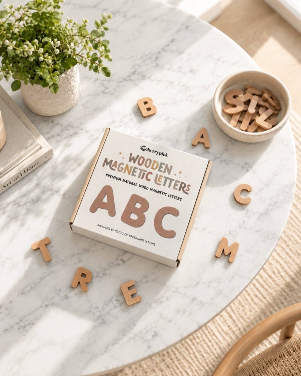 Lettres magnétiques en bois – Ensemble de 60 -Jeux magnétiques- Boutique LeoLudo-Cherrypick