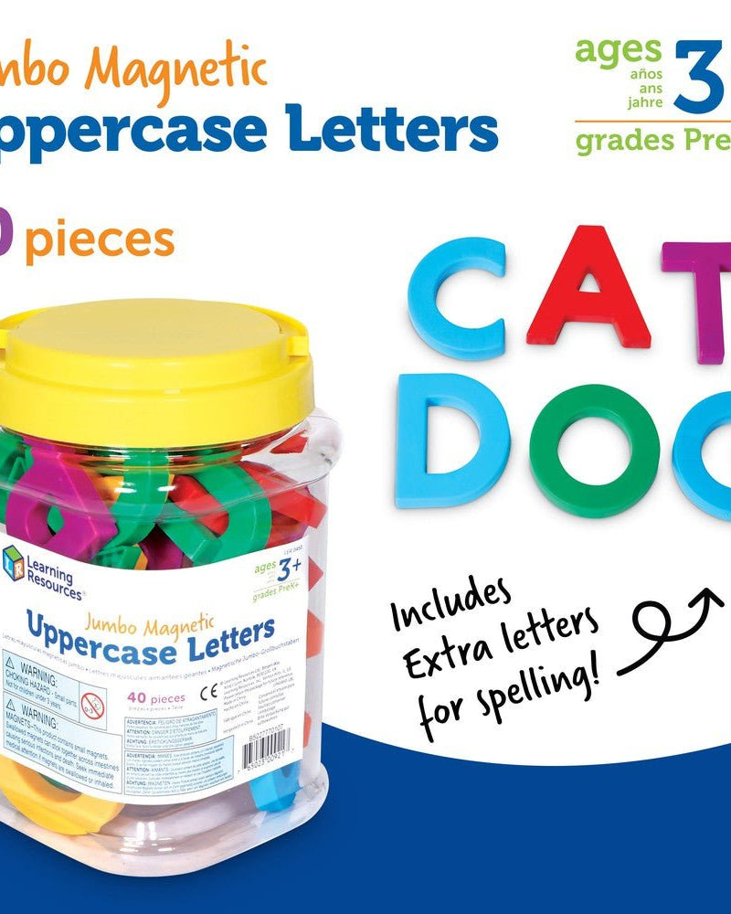 Lettres majuscules magnétiques Jumbo (40 pcs) - Jeux éducatifs - Boutique LeoLudo - Learning Resources