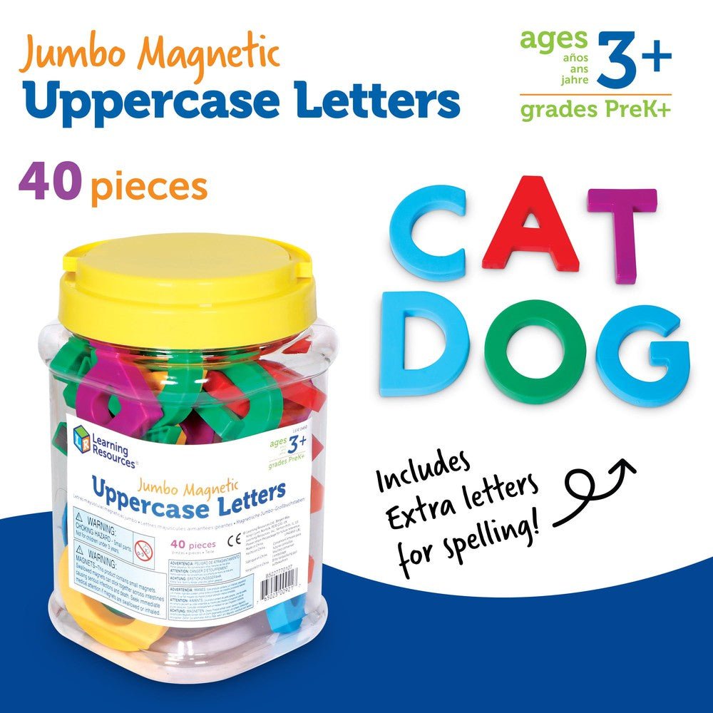Lettres majuscules magnétiques Jumbo (40 pcs) - Jeux éducatifs - Boutique LeoLudo - Learning Resources