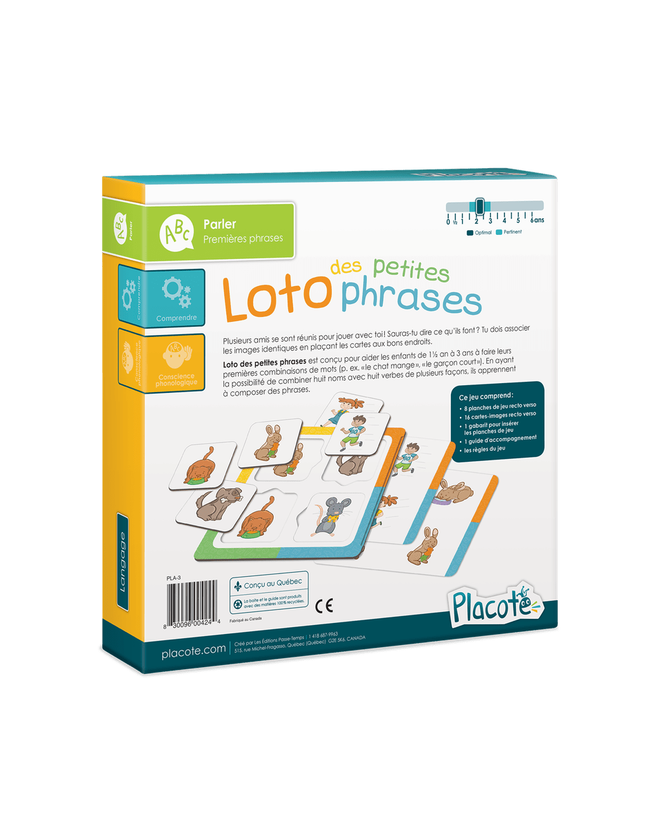 Loto des petites phrases - Jeux éducatifs - Boutique LeoLudo - Placote