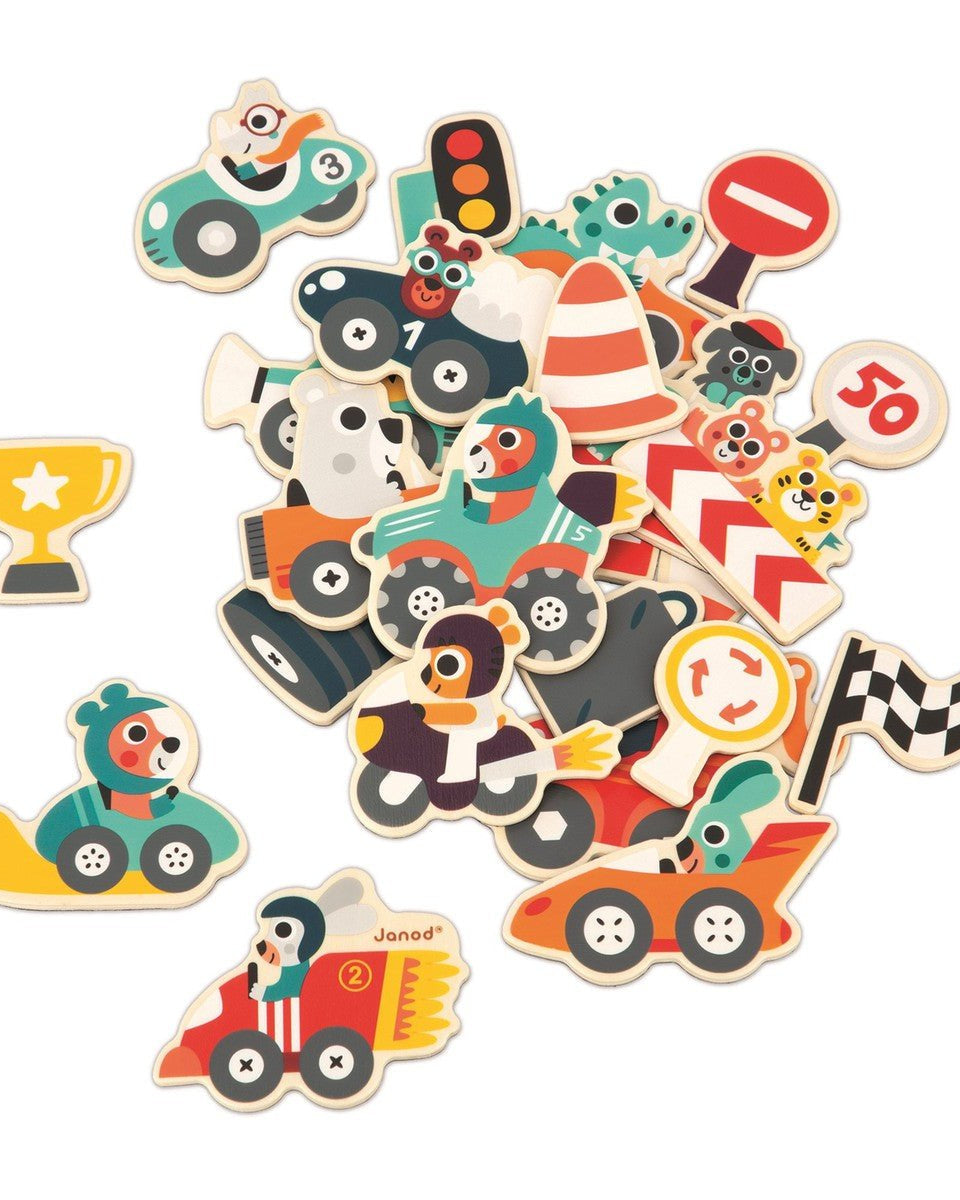 Magnets Bolides - 24pcs -Jeux magnétiques- Boutique LeoLudo-Janod