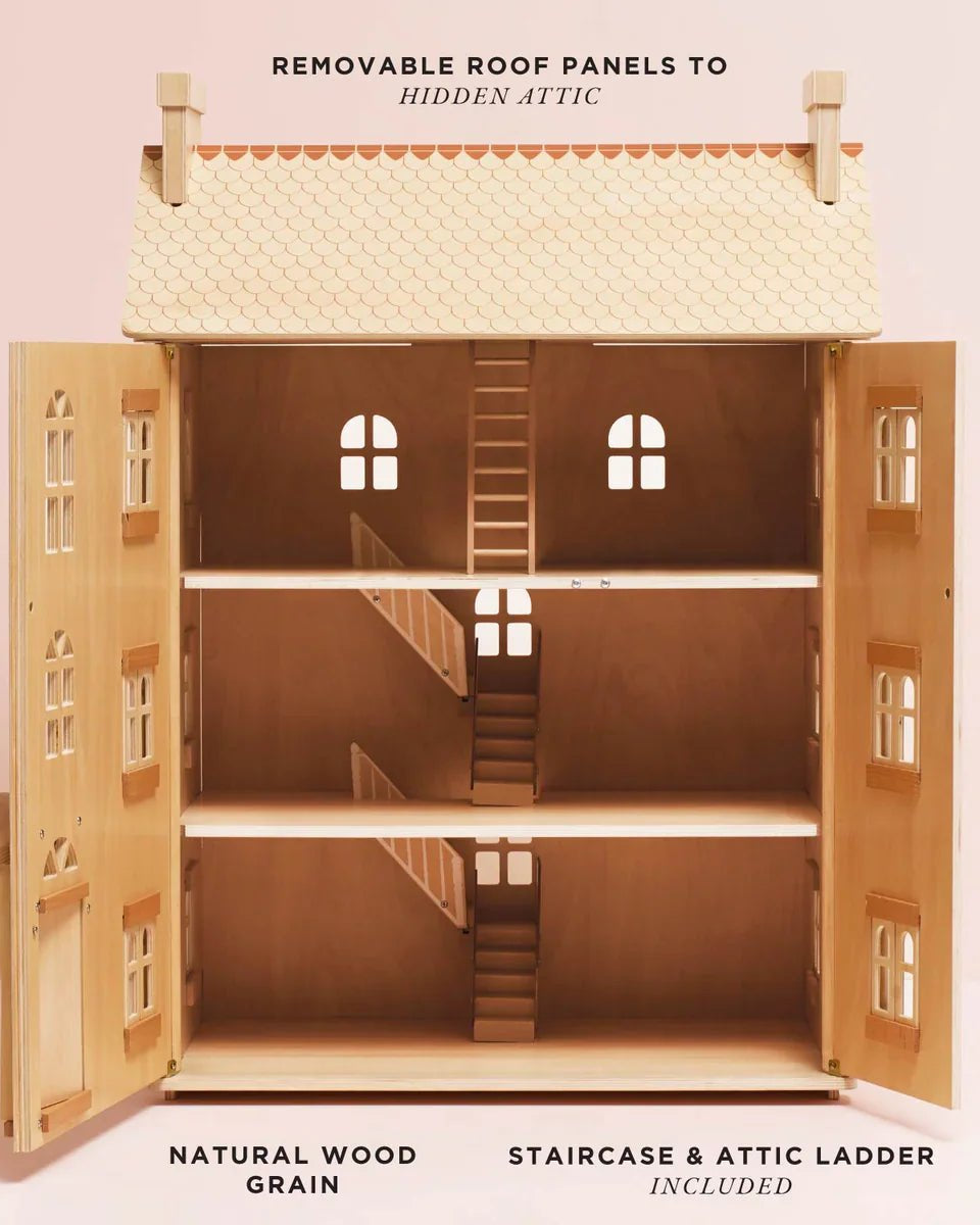 Maison de poupée en bois naturel - Maisons de poupée - Boutique LeoLudo - Le Toy Van