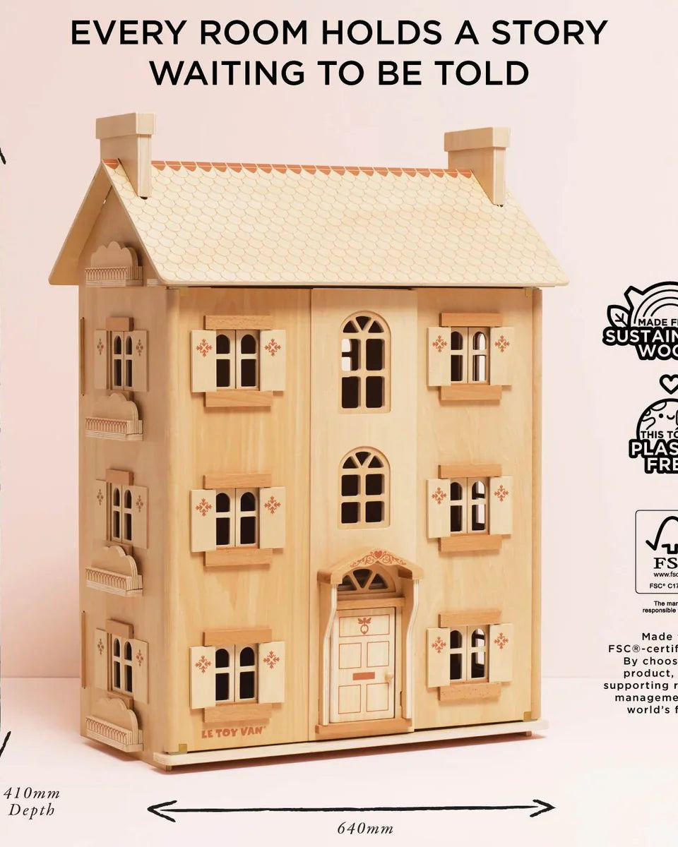 Maison de poupée en bois naturel - Maisons de poupée - Boutique LeoLudo - Le Toy Van