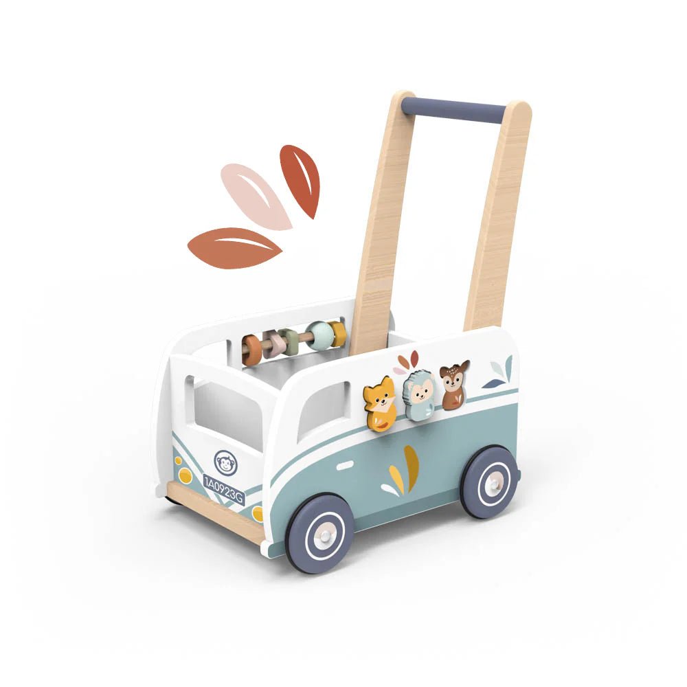 Marchette multi - activités en bois – Van - Jouets d'éveil - Boutique LeoLudo - Speedy Monkey
