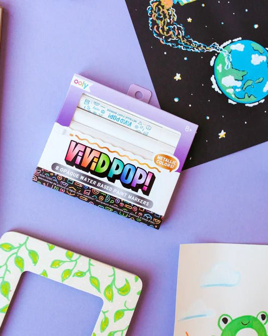 Marqueurs à peinture à base d’eau métalliques Vivid Pop! -Art & bricolage- Boutique LeoLudo-OOLY