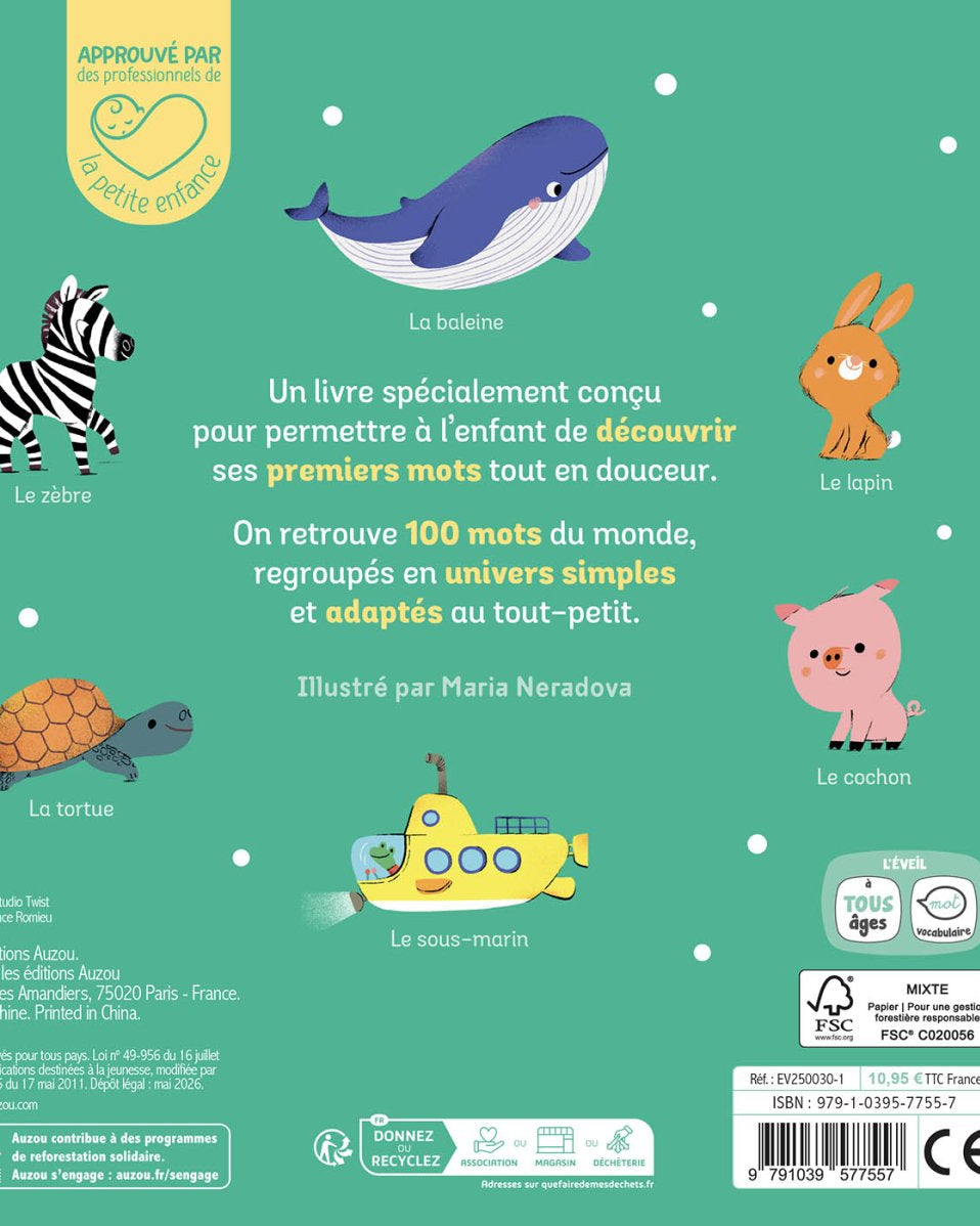 Mes 100 mots pour découvrir le monde - Livres d'éveil - Boutique LeoLudo - Auzou