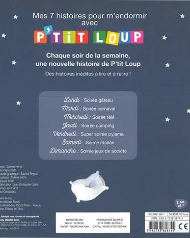 Mes 7 histoires pour m'endormir avec P'tit Loup - Livres - Boutique LeoLudo - Auzou