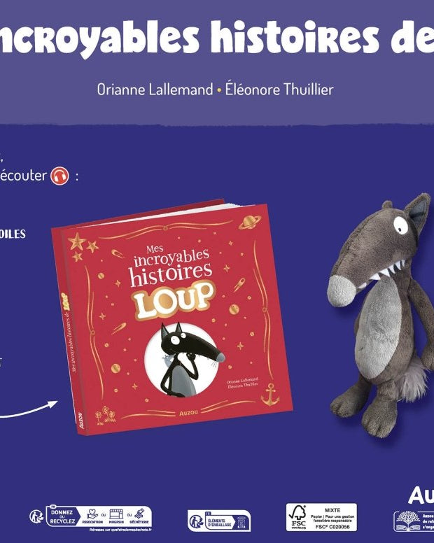 Mes incroyables histoires de Loup - Coffret livre et peluche -Livres- Boutique LeoLudo-Auzou