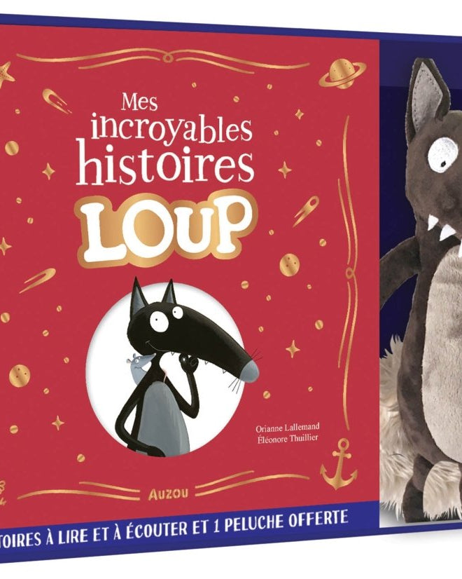 Mes incroyables histoires de Loup - Coffret livre et peluche -Livres- Boutique LeoLudo-Auzou