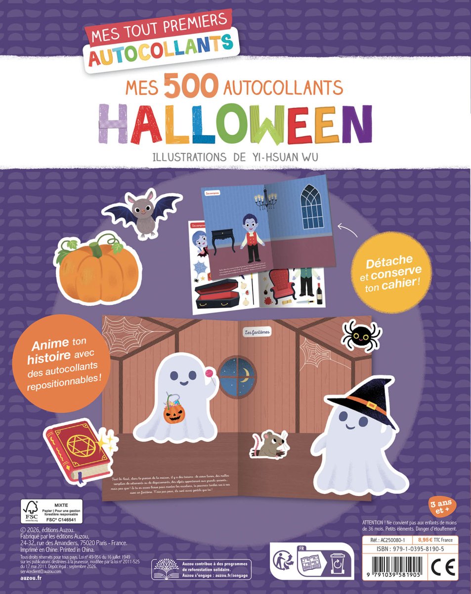 Mes tout premiers autocollants - 500 autocollants halloween -Cahiers d'activités- Boutique LeoLudo-Auzou