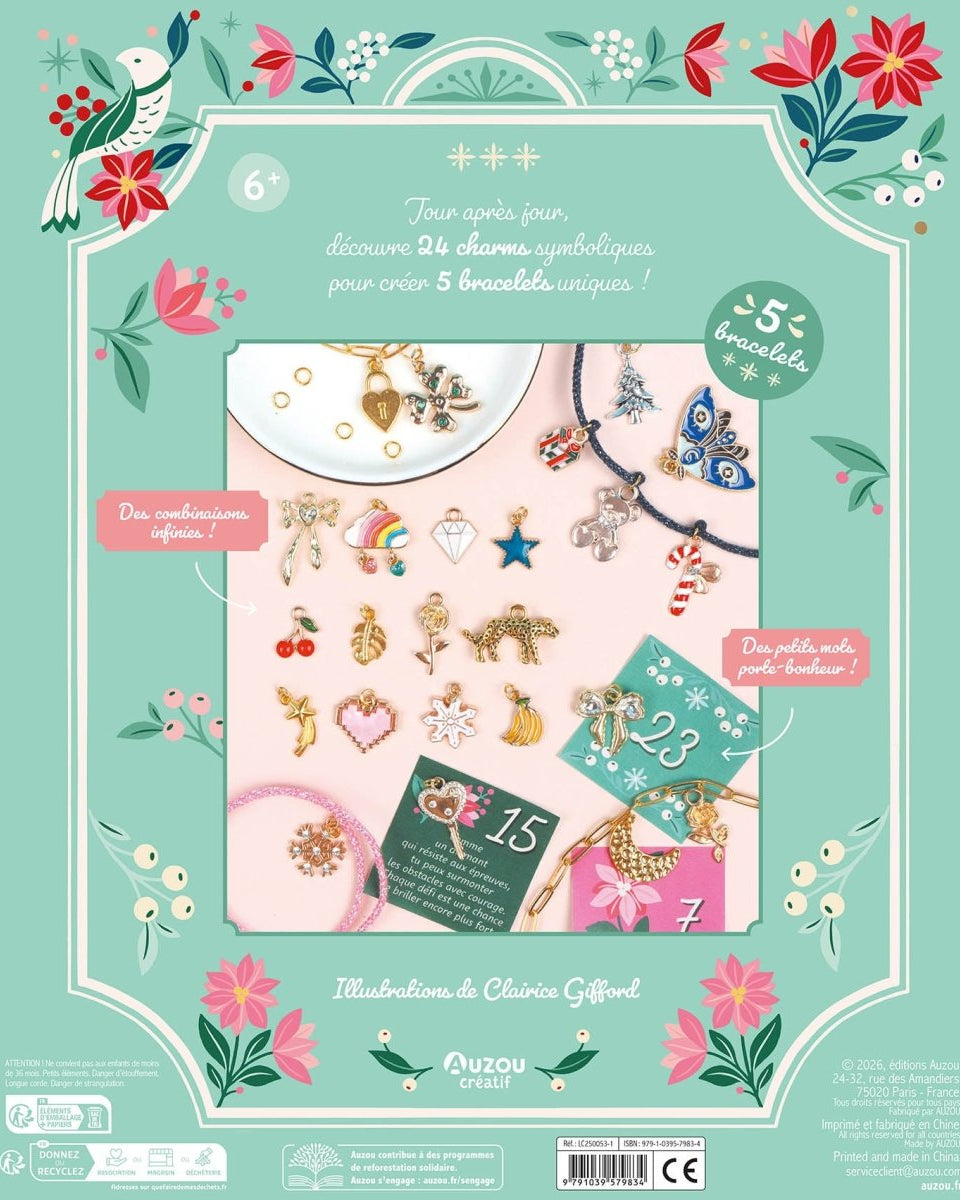 Mon calendrier de l'Avent bijoux - 24 charms à découvrir -Art & bricolage- Boutique LeoLudo-Auzou