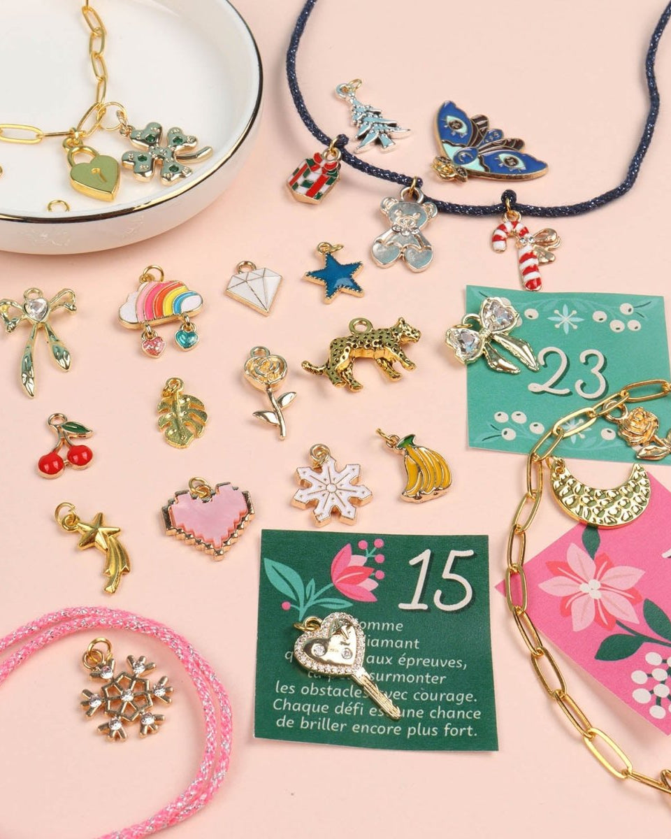 Mon calendrier de l'Avent bijoux - 24 charms à découvrir -Art & bricolage- Boutique LeoLudo-Auzou