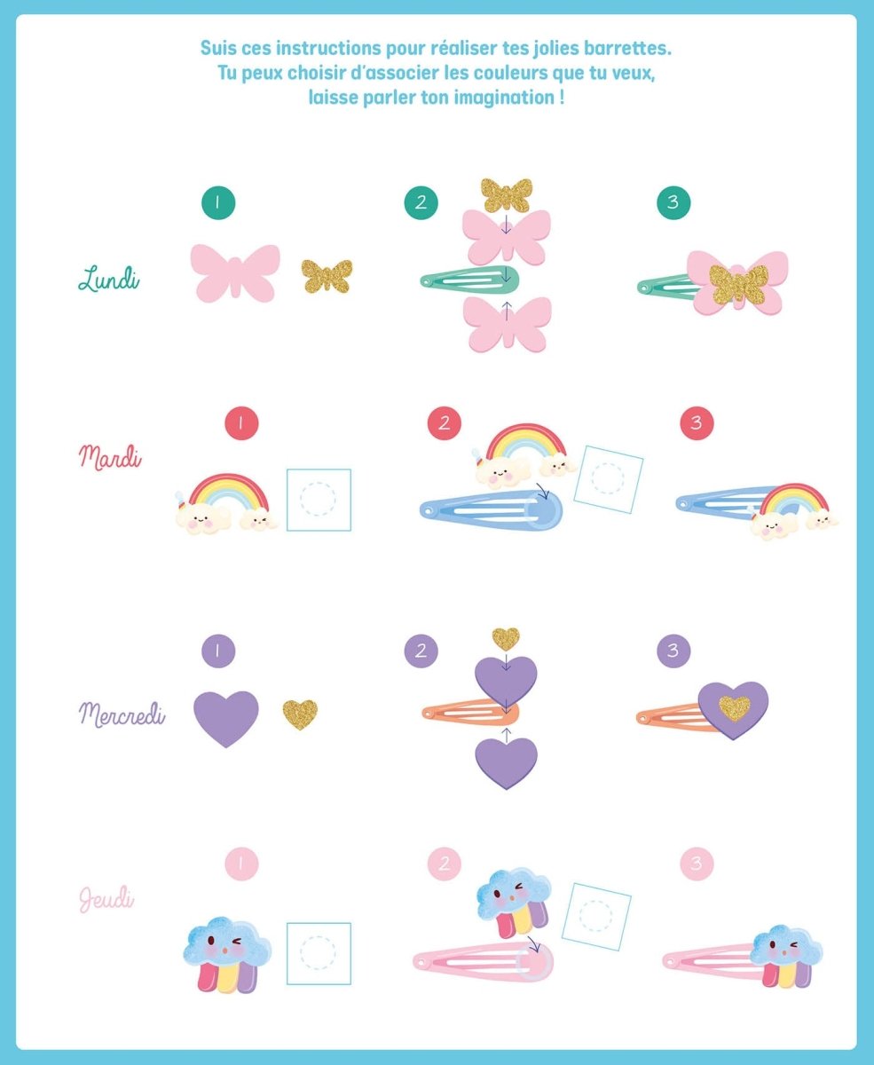 Mon semainier de barrettes arc - en - ciel - Art & bricolage - Boutique LeoLudo - Auzou