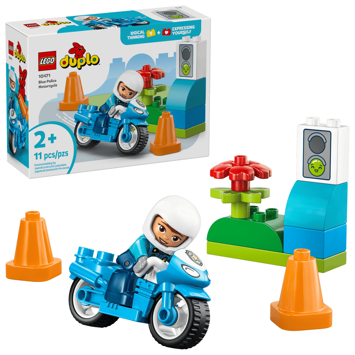 Moto de police bleue – LEGO DUPLO (11 pcs) - Ensembles de jeu - Boutique LeoLudo - LEGO