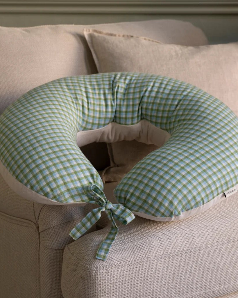 Oreiller d'allaitement Greenhouse Gingham -Allaitement- Boutique LeoLudo-Avery Row