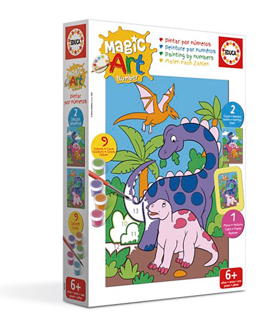 Peinture par numéros - 6 Dinosaures - Art & bricolage - Boutique LeoLudo - Educa