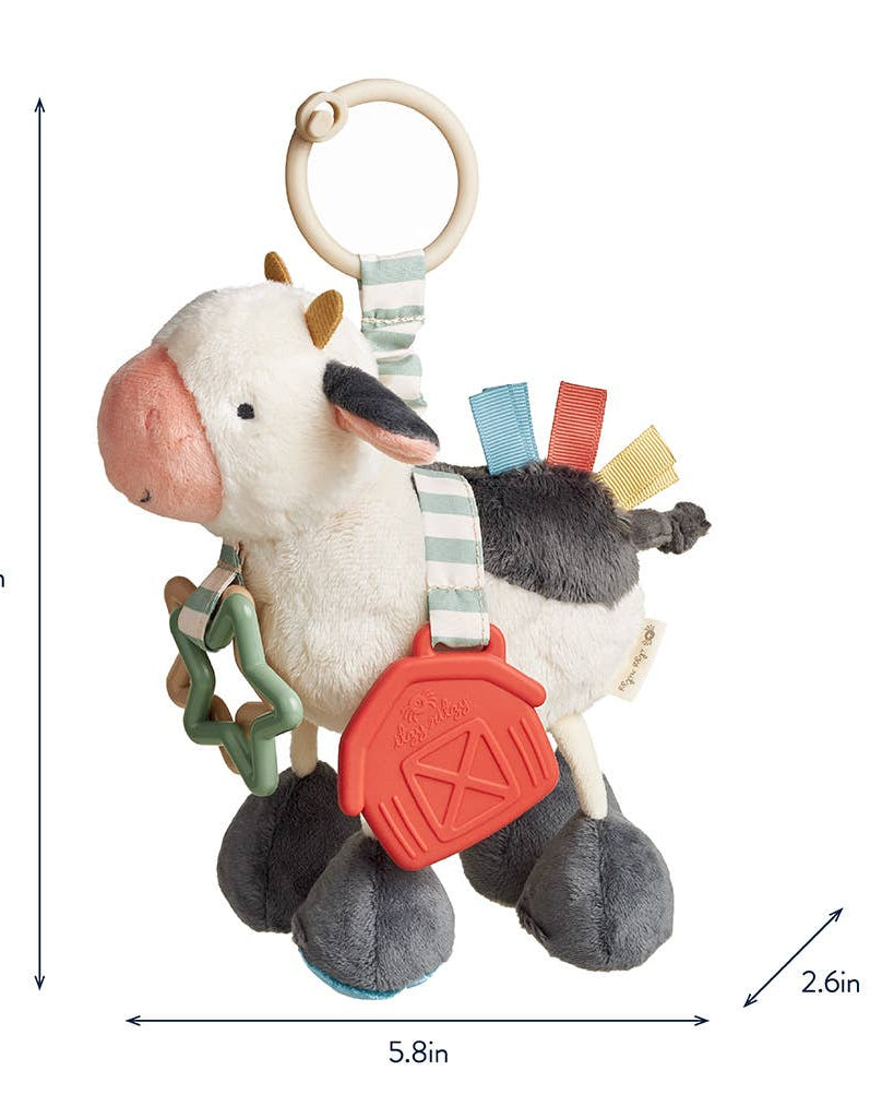 Peluche d’activités sensorielle bébé – Vache Itzy Friends Link & Love™ - Jouets d'éveil - Boutique LeoLudo - Itzy Ritzy Canada