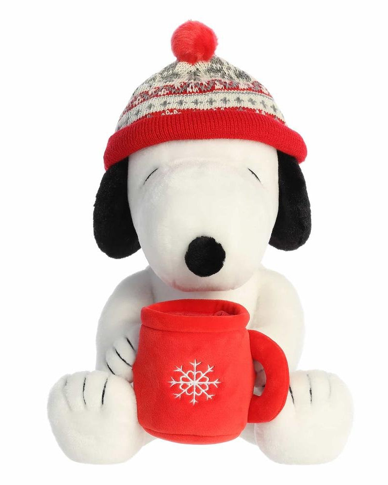 Peluche de Noël Snoopy avec tasse -Peluches- Boutique LeoLudo-Aurora