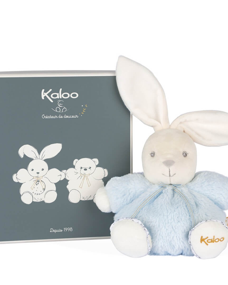 Peluche Perle - Lapin patapouf bleu (18 cm) -Peluches- Boutique LeoLudo-Kaloo