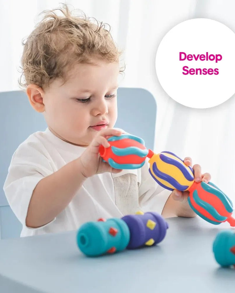 Perles sensorielles à emboîter – Jeu d’éveil tactile pour tout - petits - Jeux de motricité fine - Boutique LeoLudo - edushape