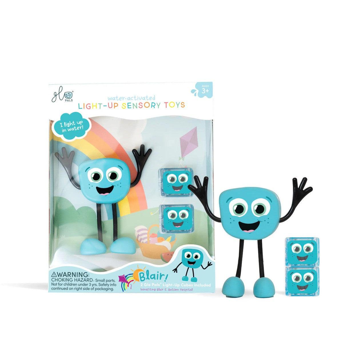 Personnage + cubes lumineux pour le bain Glo Pals - Blair (bleu) - Jouets de bain - Boutique LeoLudo - Glo Pals