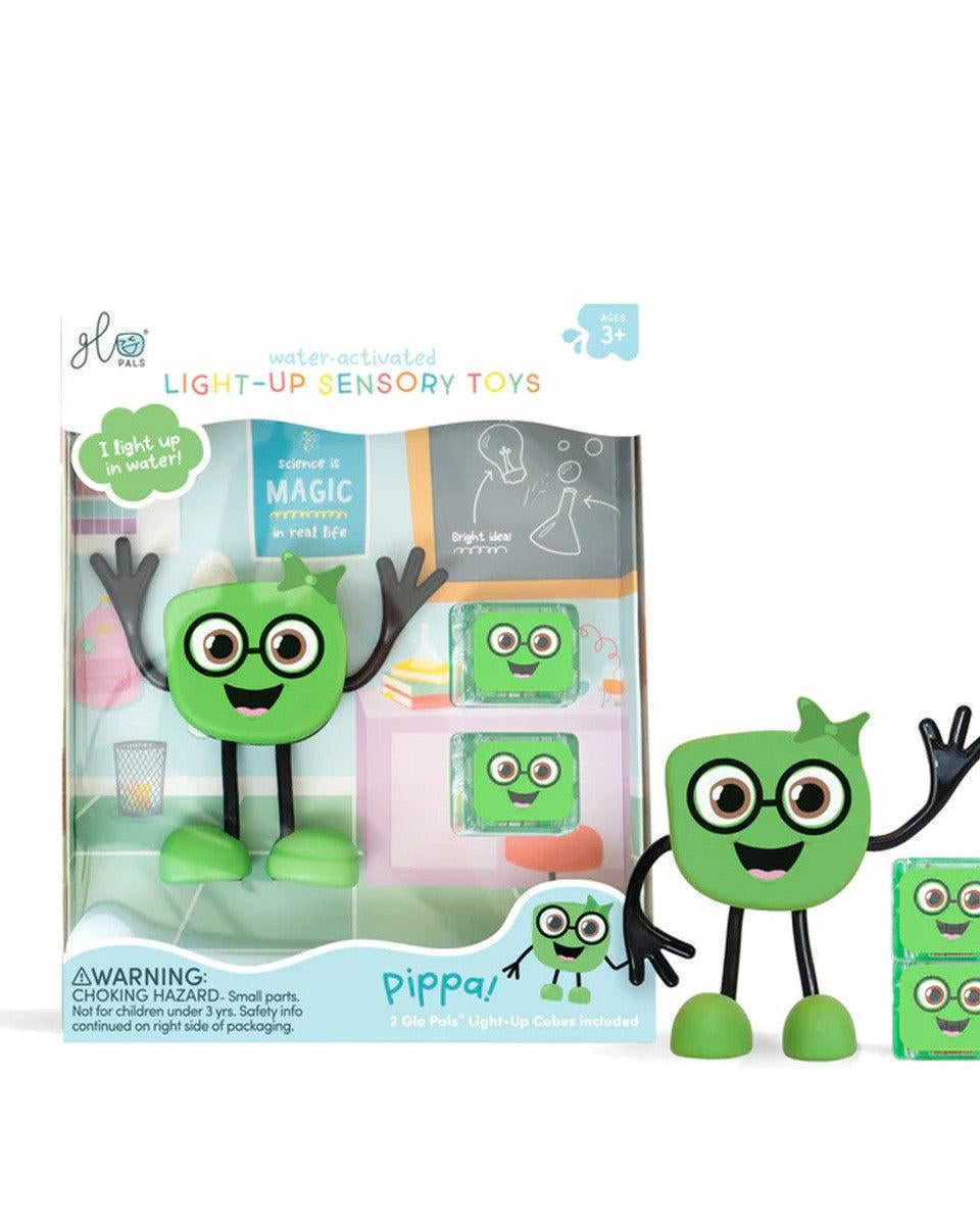 Personnage + cubes lumineux pour le bain Glo Pals - Pippa (vert) - Jouets de bain - Boutique LeoLudo - Glo Pals