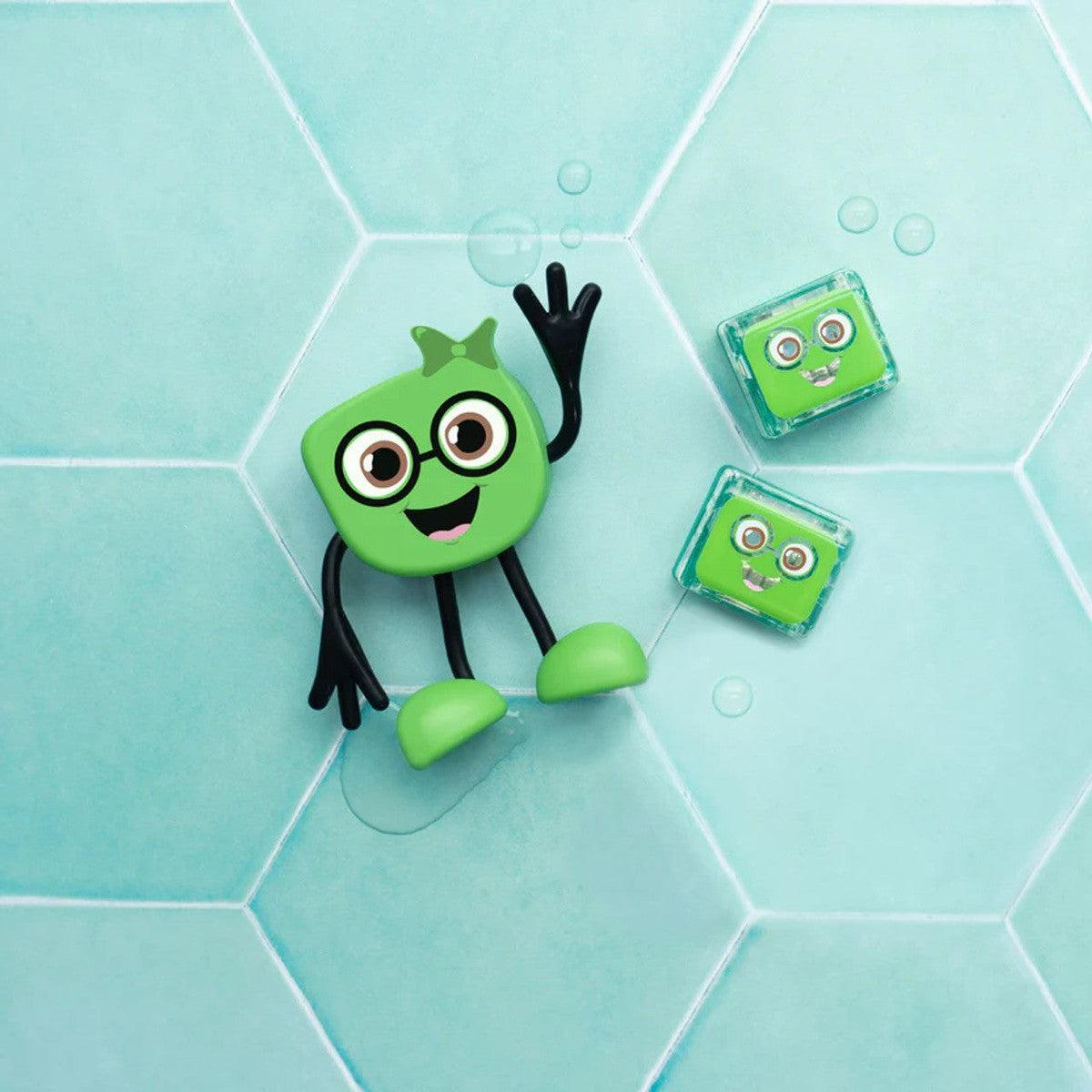Personnage + cubes lumineux pour le bain Glo Pals - Pippa (vert) - Jouets de bain - Boutique LeoLudo - Glo Pals