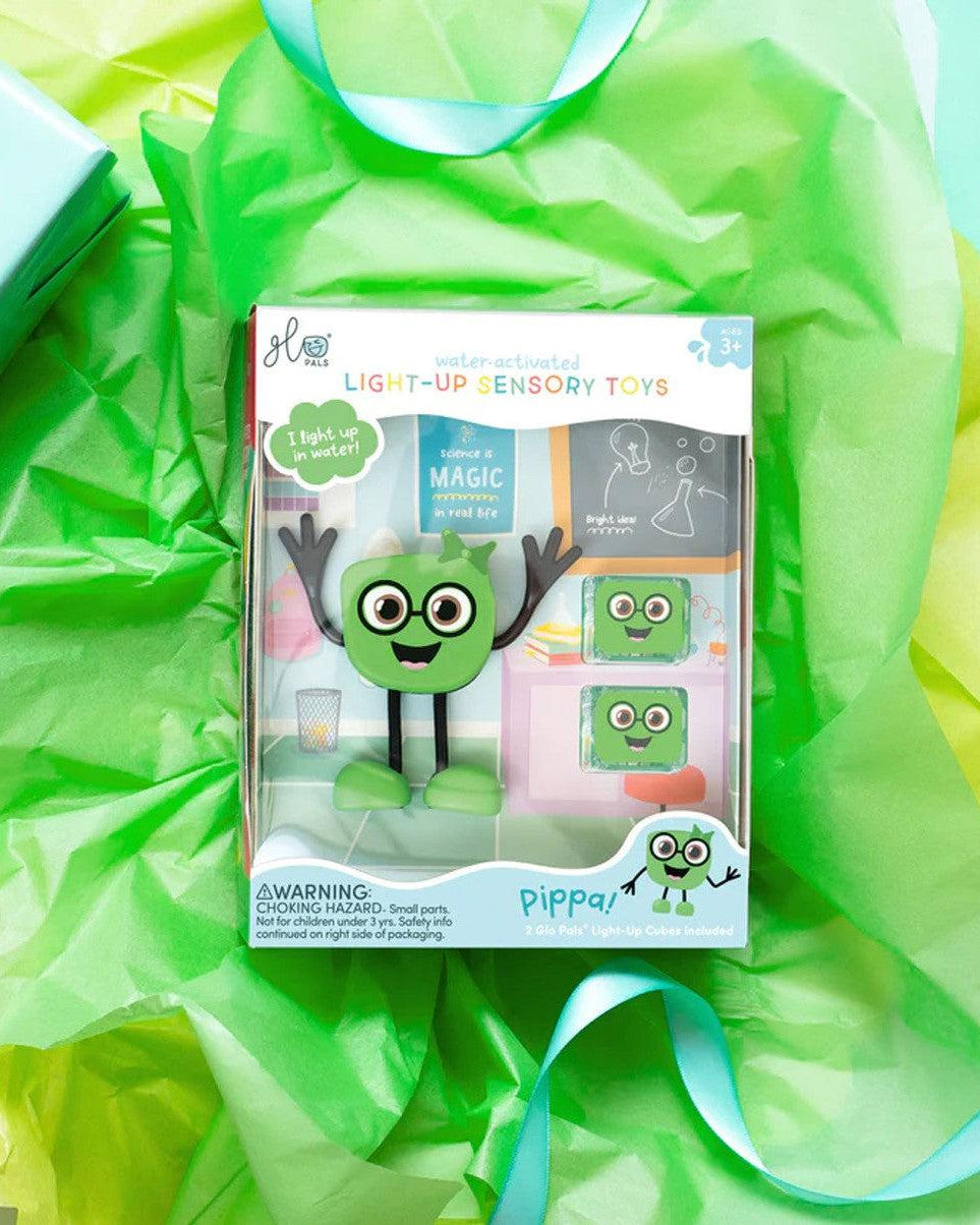 Personnage + cubes lumineux pour le bain Glo Pals - Pippa (vert) - Jouets de bain - Boutique LeoLudo - Glo Pals