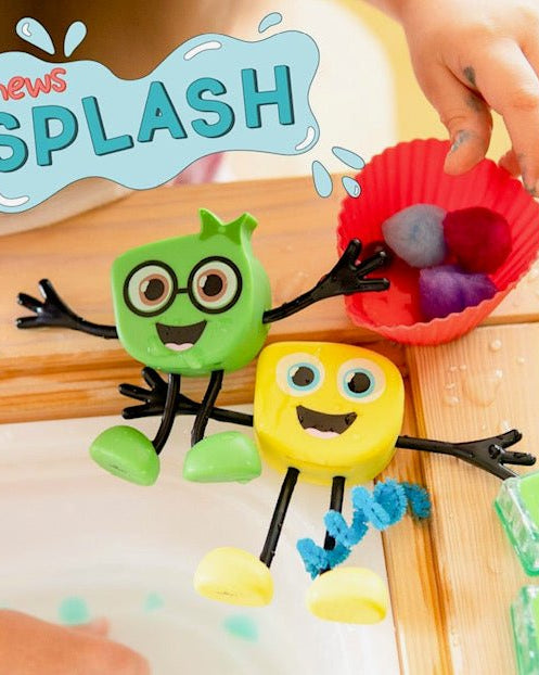 Personnage + cubes lumineux pour le bain - Sammy (rouge) - Jouets de bain - Boutique LeoLudo - Glo Pals