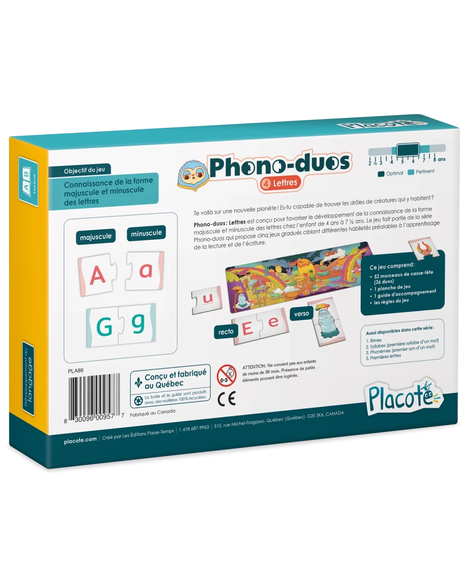 Phono - duos : Lettres - Jeux éducatifs - Boutique LeoLudo - Placote